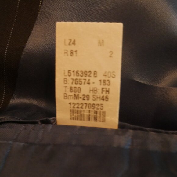 Lauren Ralph Lauren Navy Pinstripe Wool Suit Jacket 40S - Picture 11 of 16